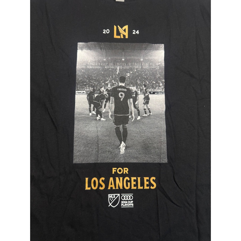 LAFC Olivier Giroud 9 For Los Angeles 2024 MLS Cup Playoffs T-Shirt Black Mens M